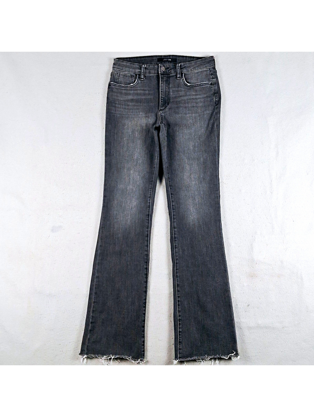 Joe's Jeans Washed Black Raw Hem Flare Jeans Stretch Denim 29 Womens